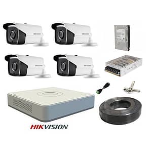Kit sistem profesional 4 camere supraveghere FULL HD 40 m IR HIKVISION complet