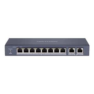 SWITCHSwitch 8 porturi PoE'2 porturi uplink RJ45 Gigabit - HIKVISION DS-3E0310P-E-M