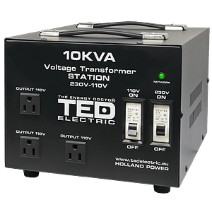 Transformator 230-220V la 110-115V 10000VA/8000W cu carcasa TED000231