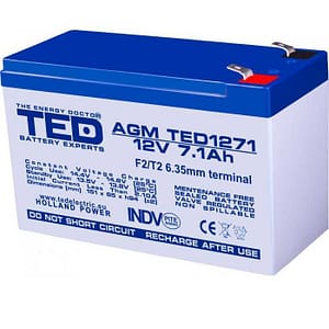 Acumulator AGM VRLA 12V 7.1A 151x65x95mm F2 TED Holland