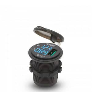 Adaptor 12V-24V USB 2.1A QC3.0 cu montare in locul brichetei auto cu voltmetru
