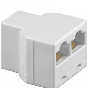 Adaptor 8p8c ISDN RJ45 mama la 2x RJ45 mama alb Goobay
