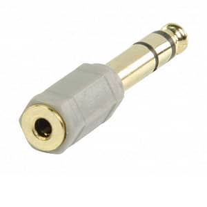 Adaptor audio stereo Jack 6.35 mm tata - Jack 3.5 mm mama gri Bandridge