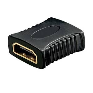 Adaptor HDMI mama-mama contacte aurite negru