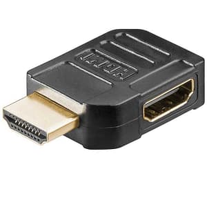 Adaptor HDMI mama-tata la 90 grade 4K Ultra HD 2160p 60Hz placat cu aur negru Goobay 51724