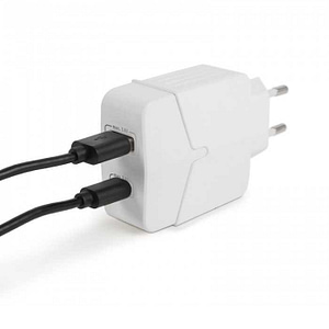 Adaptor incarcator de retea USB +USB Type C PD18W QuickCharge 3.0 cu incarcare rapida alb delight