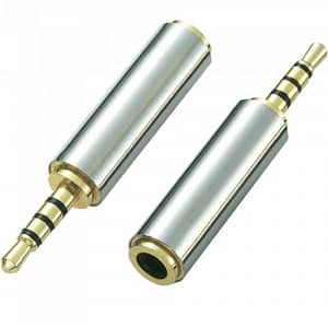 Adaptor Jack 4 pini 2.5 mm tata la 4 pini 3.5 mm mama metal