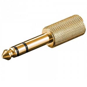 Adaptor JACK 6.35 mm tata stereo - 3.5 mm mama stereo Gold Goobay
