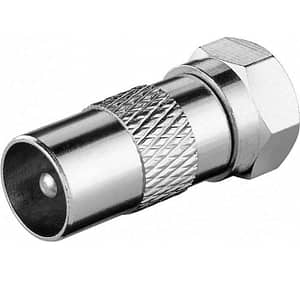 Adaptor mufa cablu coaxial tata TV - F tata din cupru Goobay