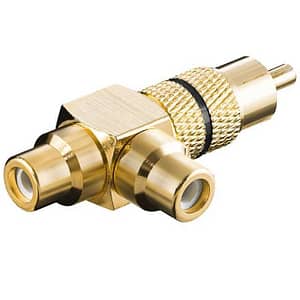Adaptor RCA Y tata la 2x mama inel negru versiune aurita Goobay