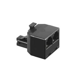 Adaptor RJ11 tata la 2x RJ11 mama negru Goobay