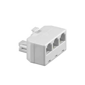 Adaptor RJ11 tata la 3x RJ11 mama alb Goobay