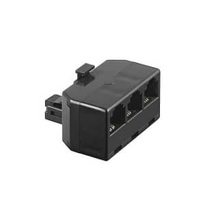 Adaptor RJ11 tata la 3x RJ11 mama negru Goobay