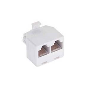 Adaptor RJ45 8p8c tata la 2x mama RJ45 alb