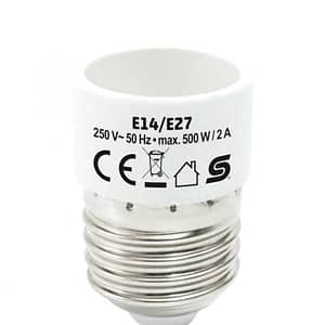 Adaptor soclu E14 mama la mufa E27 tata 500W 2A alb HOME