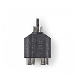 Adaptor Subwoofer RCA tata - 2x RCA mama negru Nedis