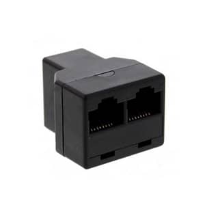 Adaptor telefonic 1x RJ11 6P4C mama - 2x RJ11 6P4C mama negru Well