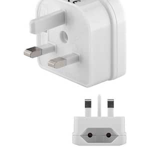Adaptor UK ANGLIA - EURO 2 pini mama alb Goobay