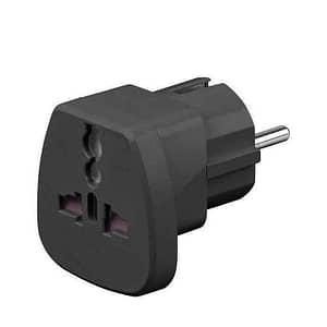 Adaptor univeral la CEE 7/7 Schuko negru 250V AC 16A Goobay