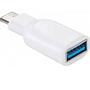 Adaptor USB 3.0 A mama - USB Type C tata alb Goobay