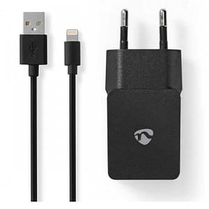 Alimentator 110-240V - USB x1 iesire 2.4A negru cablu Lighting inclus certificat MFi NEDIS