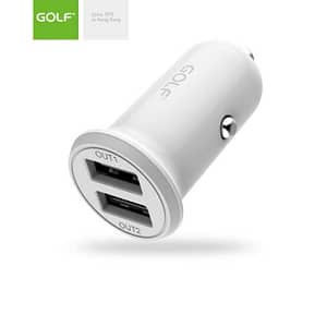 Alimentator Incarcator auto 3.4A 12-24V la 2x USB 2x 2.4A maxim 3.4A alb GF-C6 blister Golf