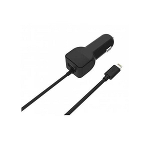 Alimentator USB bricheta auto cu cablu Lighting 2 iesiri 2.4A negru Well