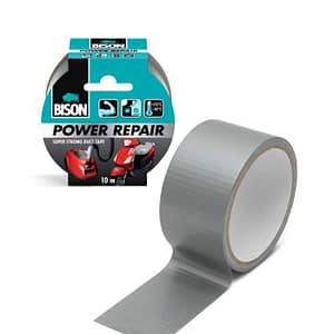 Banda adeziva BISON Power Repair armata cu material gri 10m