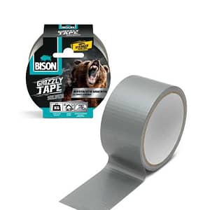 Banda adeziva intarita cu material BISON Grizzly Super Strong gri 10m
