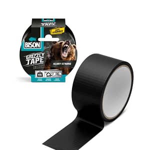 Banda adeziva intarita cu material BISON Grizzly Super Strong Neagra 10m