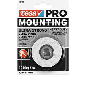 Banda dubluadeziva TESA 66792-00004 cu fixare Ultra Extrema 19mm x 1.5m