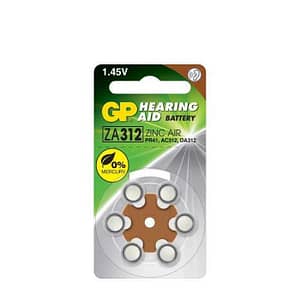 Baterie auditiva ZINC AIR GP ZA312 PR41 AC312 DA312 7.9x3.6mm 1.45V 6buc