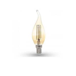 Bec LED E14 4W alb cald cu filament 2200K V-TAC