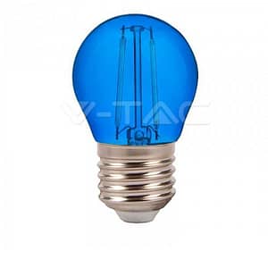 Bec LED G45 E27 2W cu filament lumina albastra V-TAC