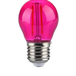Bec LED G45 E27 2W cu filament lumina roz V-tac SKU-217410