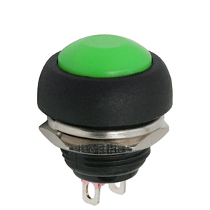 Buton 1 circuit 1A 250V OFF-(ON) verde fara retinere