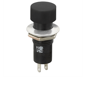 Buton 1 circuit 1A 250V ON-(OFF) negru fara retinere