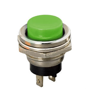 Buton 1 circuit 2A 250V OFF-(ON) fara retinere verde 09065ZO