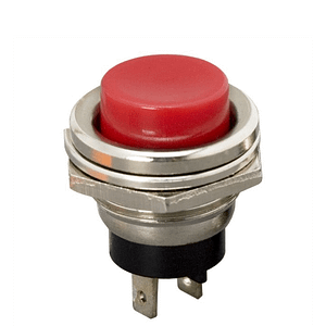 Buton 1 circuit Push ON 2A 250V OFF-(ON) fara retinere rosu 09065PI
