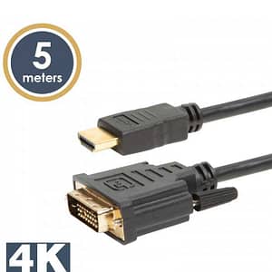 Cablu 24+1 DVI-D la HDMI 5m v2.0 10.2Gbps aurit Delight