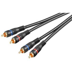 Cablu 2x RCA 2m OFC cupru dublu ecranat Goobay
