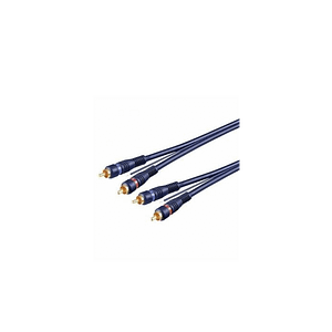 Cablu 2x RCA 3m cu remote OFC dublu ecranat albastru Goobay