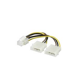 Cablu adaptor 2x Molex 5.25 la P6 PCI Express 6 pini 0.15m Goobay