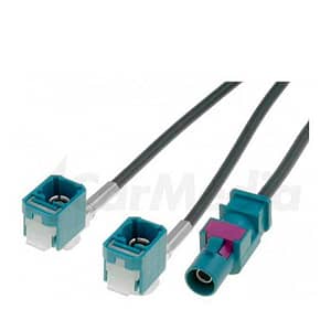 Cablu adaptor antena auto Fakra mufa tata - Fakra soclu mama x2 0.25m VW MFD2 4CARMEDIA