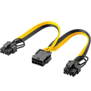 Cablu adaptor ATX alimentare cu 8 pini mama la 6+2 tata pentru placa video PCI Express Goobay 60000