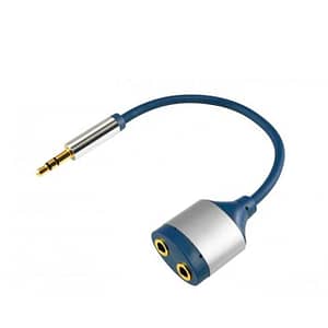 Cablu adaptor audio HiFi stereo Jack 3.5 mm tata - 2x 3.5 mm mama 15cm dublu ecranat HOME