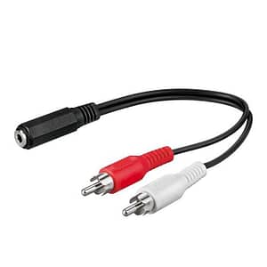 Cablu adaptor audio stereo Jack 3.5 mm mama la 2x RCA tata 20cm