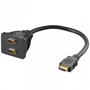 Cablu adaptor HDMI la 2x HDMI aurit Goobay