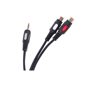 Cablu adaptor Jack tata 3.5 mm la 2x RCA mama 25cm dublu ecranat Cabletech