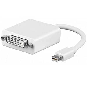 Cablu adaptor mini DisplayPort la DVI-I 24+5 PL alb Goobay